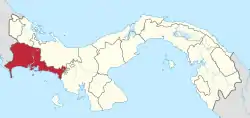 Localização de Provincia de Chiriqui