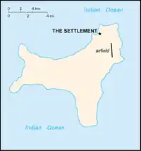 Localização na Ilha Christmas