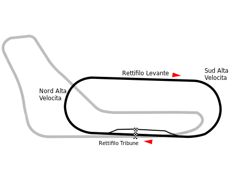 Formato do circuito. A corrida foi disputada no sentido horário.