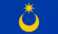 Bandeira de Portsmouth  Inglaterra (século XVIII): Crescente e estoile (com oito raios ondulados).
