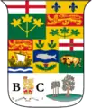 Brasão de armas do Canadá, como visto no emblema vermelho de 1873