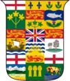 Brasão canadense como visto no emblema vermelho de 1907