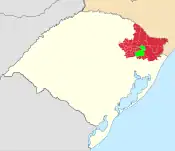 Região de cobertura da RBS TV Caxias do Sul.