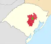 Região de cobertura da RBS TV Santa Cruz.