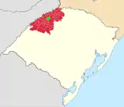 Região de cobertura da RBS TV Santa Rosa.