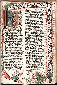 A decorated page from a codex
