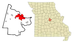 Localização no condado de Cole