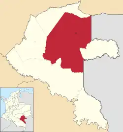 Localização de Mitú em Vaupés