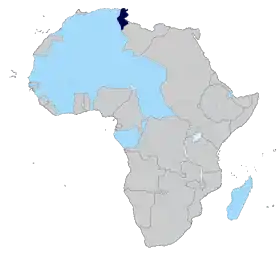 Localização de Protetorado Francês da Tunísia
