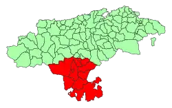 Mapa da comarca na Cantábria