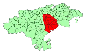 Localização dos Vales Pasiegos na Cantábria