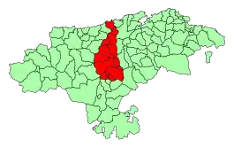 Mapa da comarca na Cantábria
