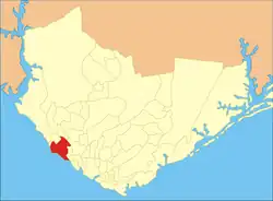 Localização do bairro Compensa no mapa geográfico urbano de Manaus.