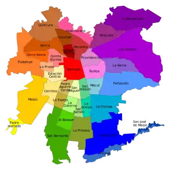 Mapa de Santiago y sus comunas