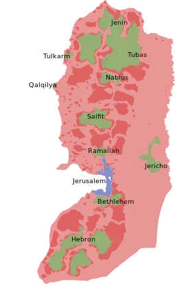 Localização de Cisjordânia
