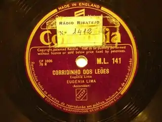 Disco gravado em 78 rpm, nos anos 30
