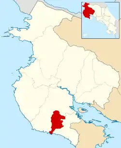 Localização do cantão de Hojancha na província de Guanacaste.