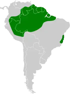 Distribuição do inhambu-anhangá na América do Sul