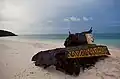 Tanque M4A3 Sherman em Flamenco Beach.