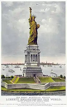 A Estátua da Liberdade: A Grande Estátua de Bartholdi, Liberdade iluminando o mundo: o presente da França para o povo americano