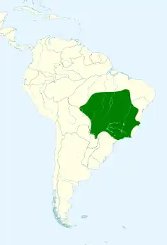 Distribuição da gralha-de-topete
