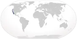 Zona de distribuição do tubarão do leopardo.