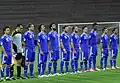 Jogadores do Chipre antes da partida contra a Bulgária, em agosto de 2012,