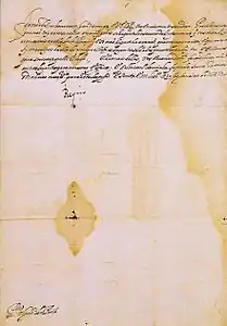 Carta escrita por Dom João IV em Lisboa, datada de 20 de janeiro de 1647
