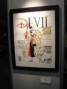 Cruella Devill na capa ilustrativa da Disney