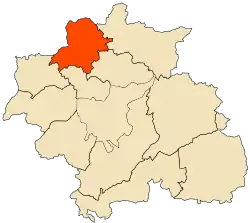 Localização da cidade dentro da província de Constantina