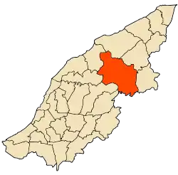 Localização da cidade dentro da província de Mostaganem