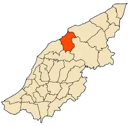 Localização da cidade dentro da província de Mostaganem