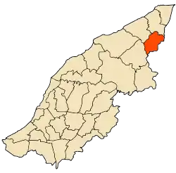 Localização da cidade dentro da província de Mostaganem