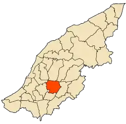 Localização da cidade dentro da província de Mostaganem