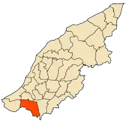 Localização da cidade dentro da província de Mostaganem