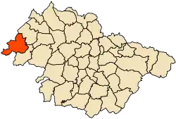 Localização da cidade dentro da província de Mascara