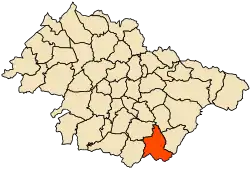 Localização da cidade dentro da província de Mascara