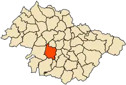 Localização da cidade dentro da província de Mascara