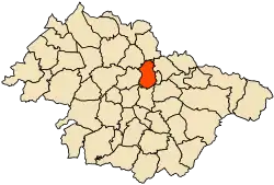 Localização da cidade dentro da província de Mascara