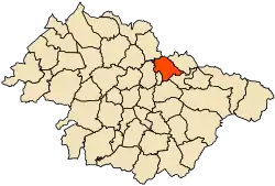 Localização da cidade dentro da província de Mascara