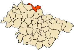 Localização da cidade dentro da província de Mascara