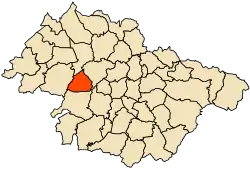 Localização da cidade dentro da província de Mascara