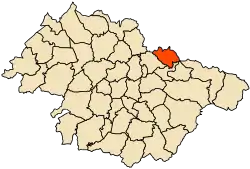 Localização da cidade dentro da província de Mascara