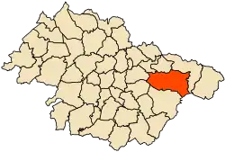 Localização da cidade dentro da província de Mascara