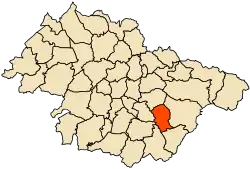 Localização da cidade dentro da província de Mascara