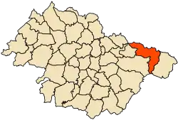 Localização da cidade dentro da província de Mascara