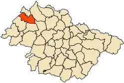 Localização da cidade dentro da província de Mascara