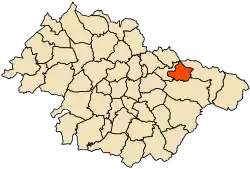 Localização da cidade dentro da província de Mascara