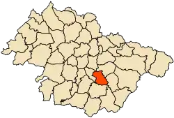 Localização da cidade dentro da província de Mascara