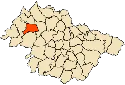 Localização da cidade dentro da província de Mascara